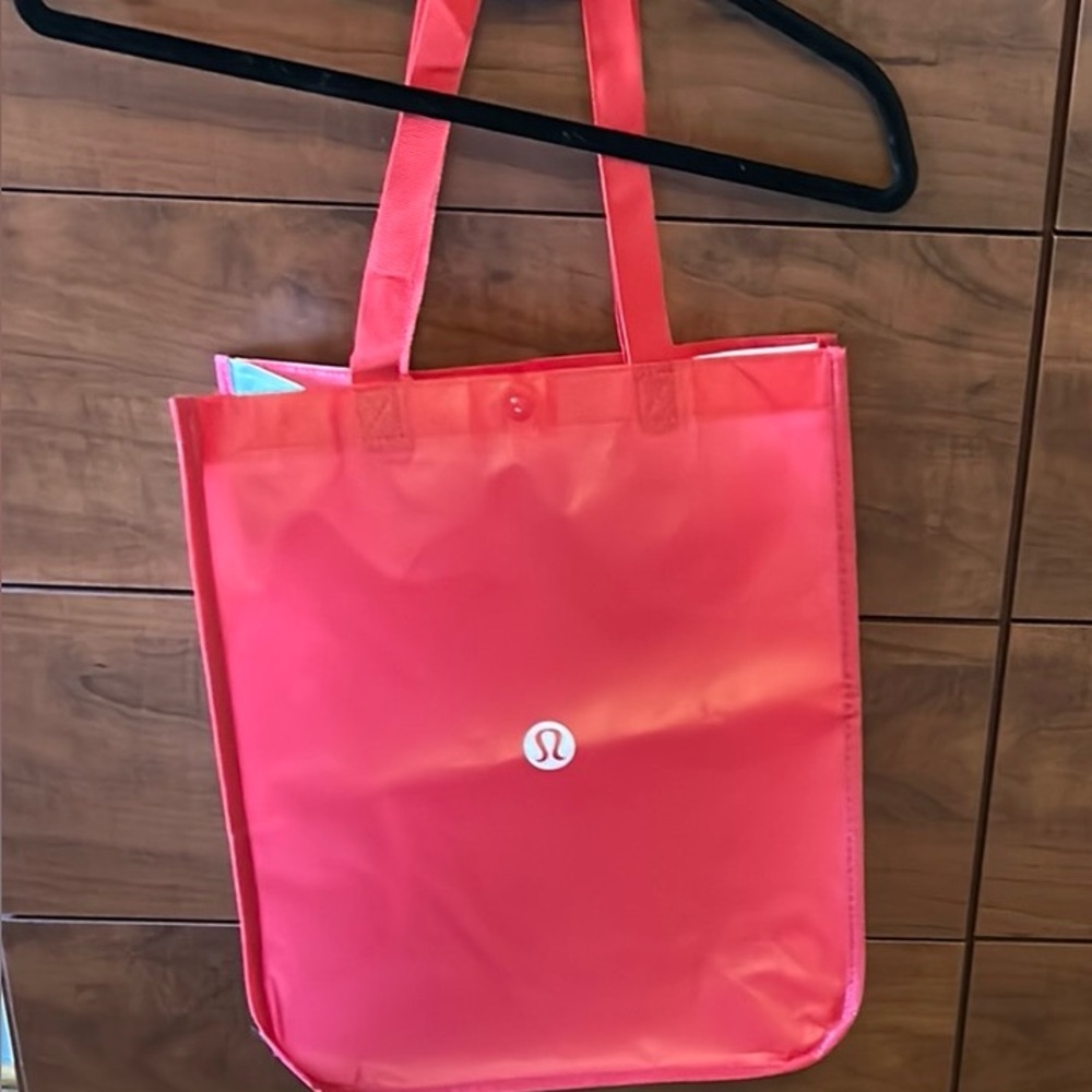 Lululemon Red & White Reusable Shopping Bag